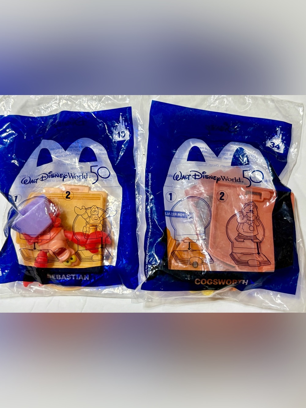 McDonald's Happy Meal Toys Set Of 2 Walt Disney World 50 Years #10 & #34 New